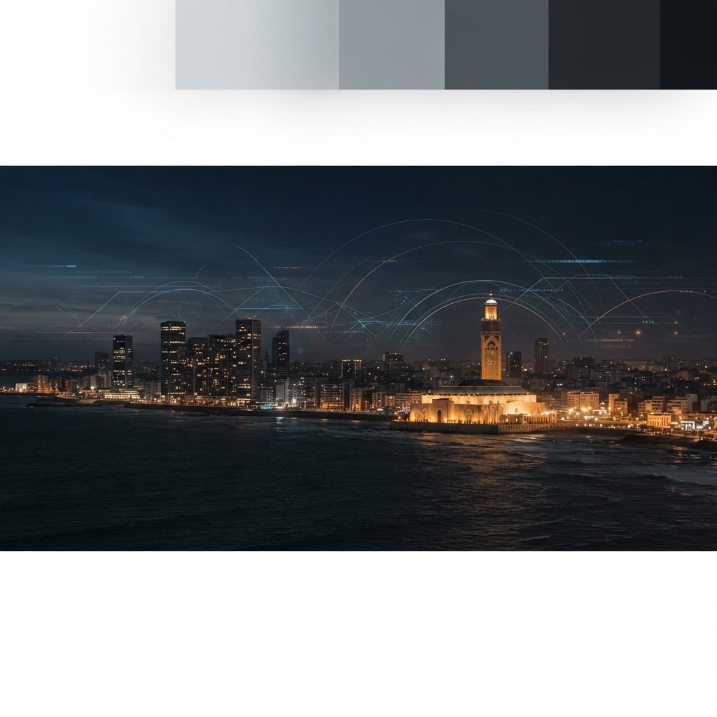 Maghreb coastal skyline at dusk